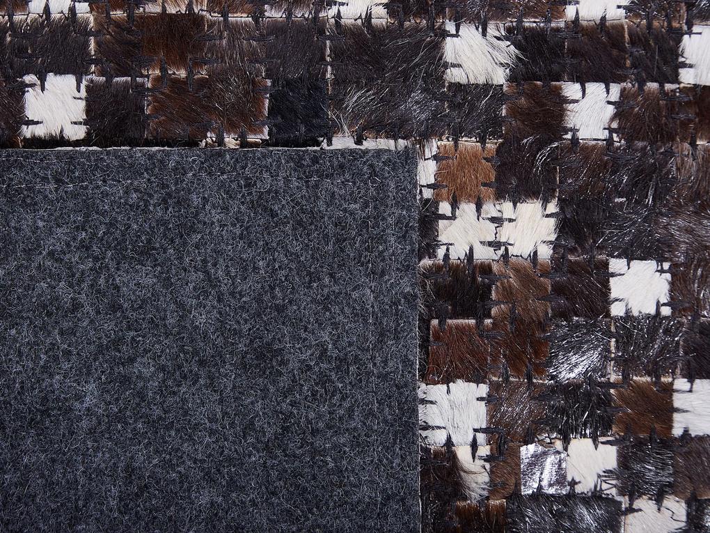 Kožený koberec 160 x 230 cm hnedý AKKESE Beliani