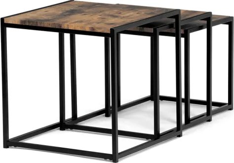 Sada 3 konferenčných stolíkov old wood AF-3003 OLW