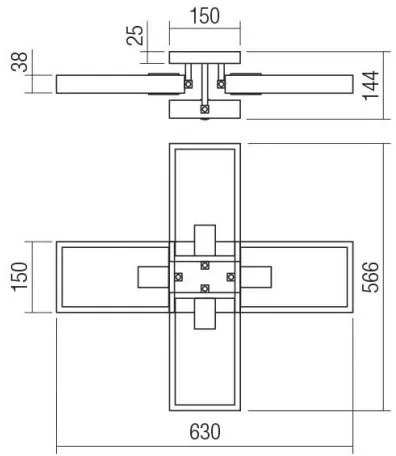 Redo 01-1969 - Stropné svietidlo TIMBER 4xE27/42W/230V