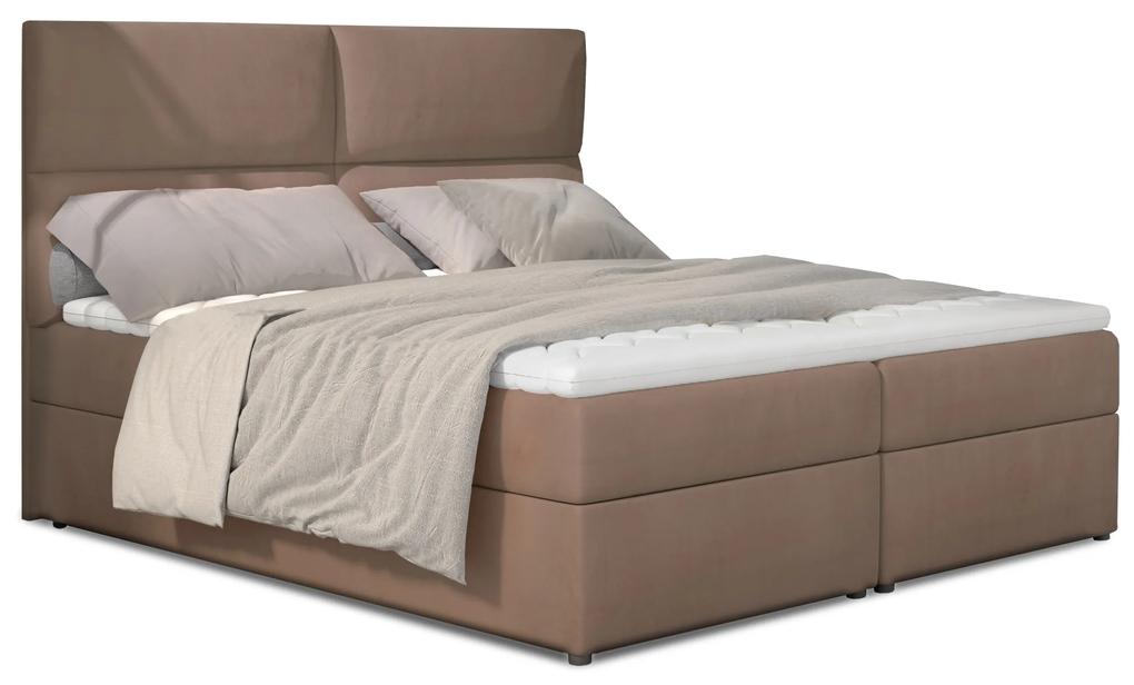 Kontinentálna posteľ 185 cm Alyce (hnedá) (s matracmi). Vlastná spoľahlivá doprava až k Vám domov. 1027472