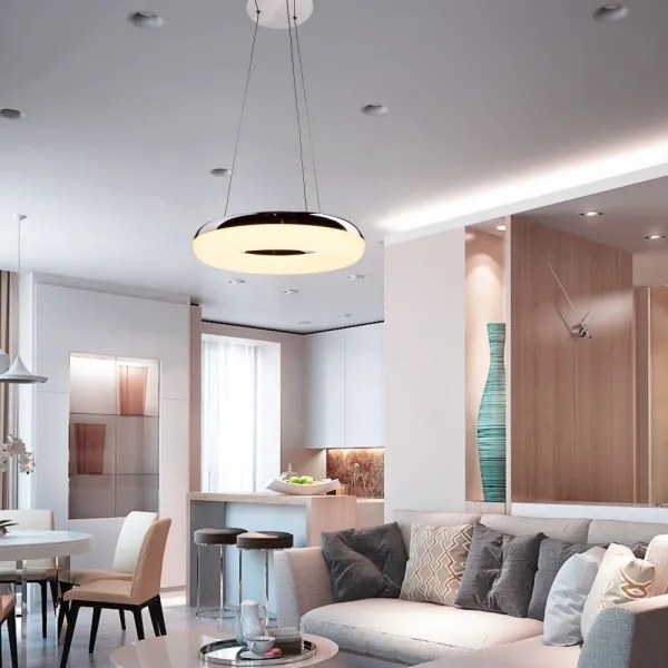 LED Luster na lanku LED/40W/230V 3000K pr. 40 cm lesklý chróm