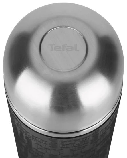 Tefal - Termoska s hrnčekom 1 l SENATOR nerez/čierna