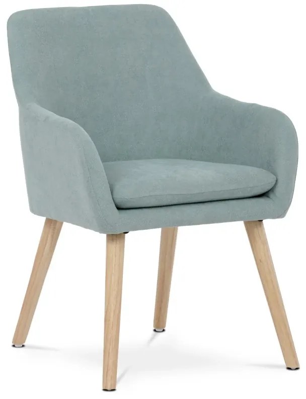 Jídelní židle, potah modrá látka, nohy masiv kaučukovník