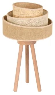 Duolla - Stolná lampa YUTE TRIO 1xE27/15W/230V pr. 25 cm hnedá/šedá/béžová