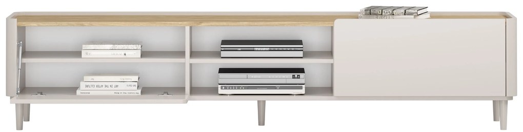 TV stolík Elivo 220 cm na nožičkách - kašmírová / dub olejovaný