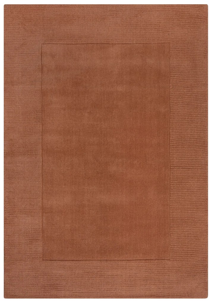 Flair Rugs koberce Kusový ručne tkaný koberec Tuscany Textured Wool Border Orange - 160x230 cm