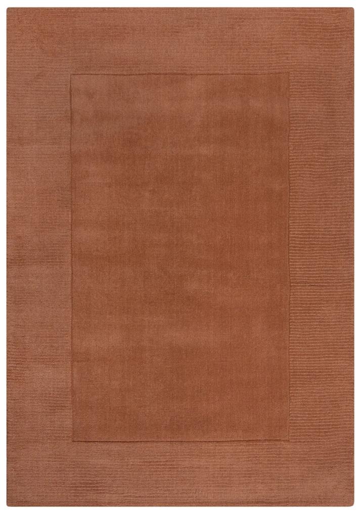 Flair Rugs koberce Kusový ručne tkaný koberec Tuscany Textured Wool Border Orange - 200x290 cm