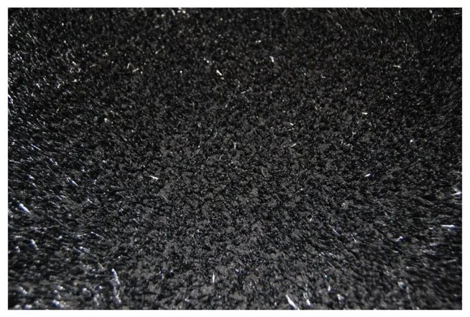 Luxusný kusový koberec Shaggy Verona čierny 80x150cm