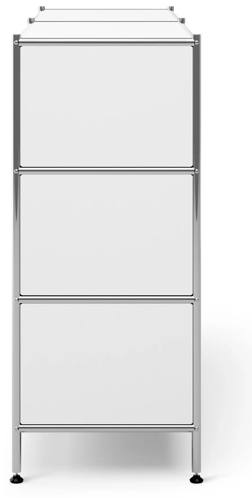 Kovová komoda »CN3« so 6 zásuvkami, biela