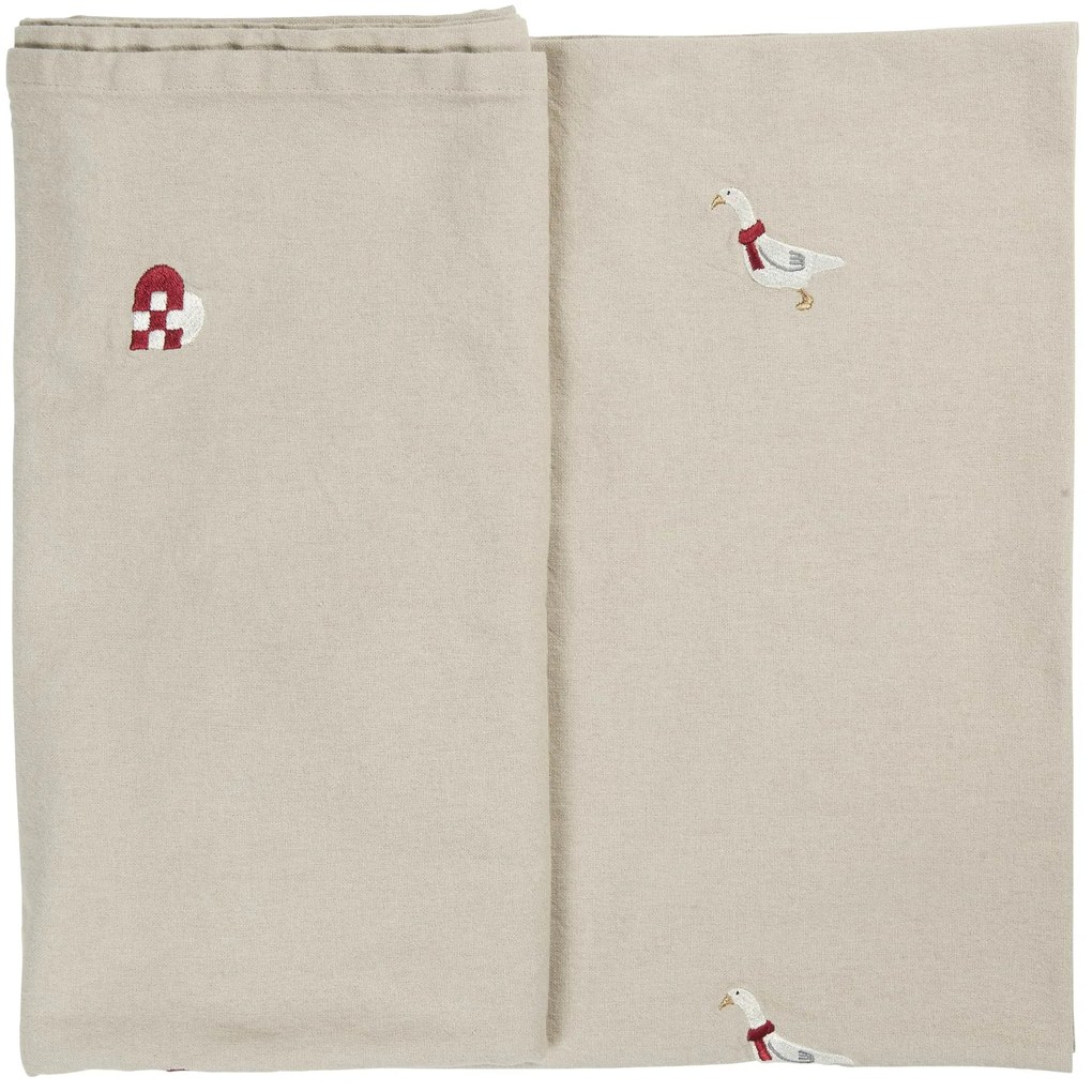 Ib Laursen Vyšívaný vianočný obrus Christmas Patterns 150 × 150 cm