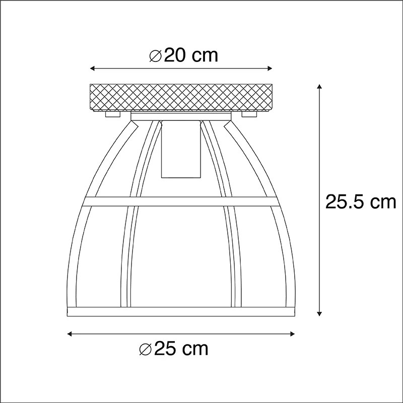 Inteligentné stropné svietidlo tmavosivé s drevom vrátane WiFi E27 - Arthur