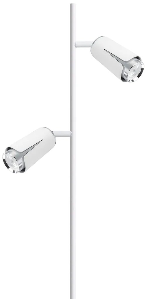 Stojacia lampa Flower, 2x biele/chrómové kovové tienidlo, w