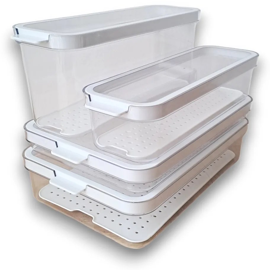 Rotho Sada 4ks organizéru do lednice CAUMA - 1,15l+1,3l+2l+2,6l
