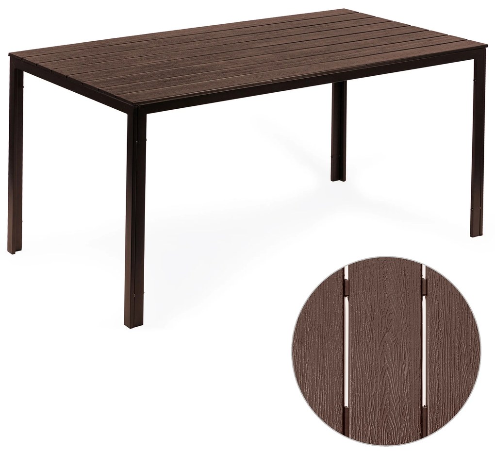 Záhradný cateringový stôl 156 x 78 cm hnedý