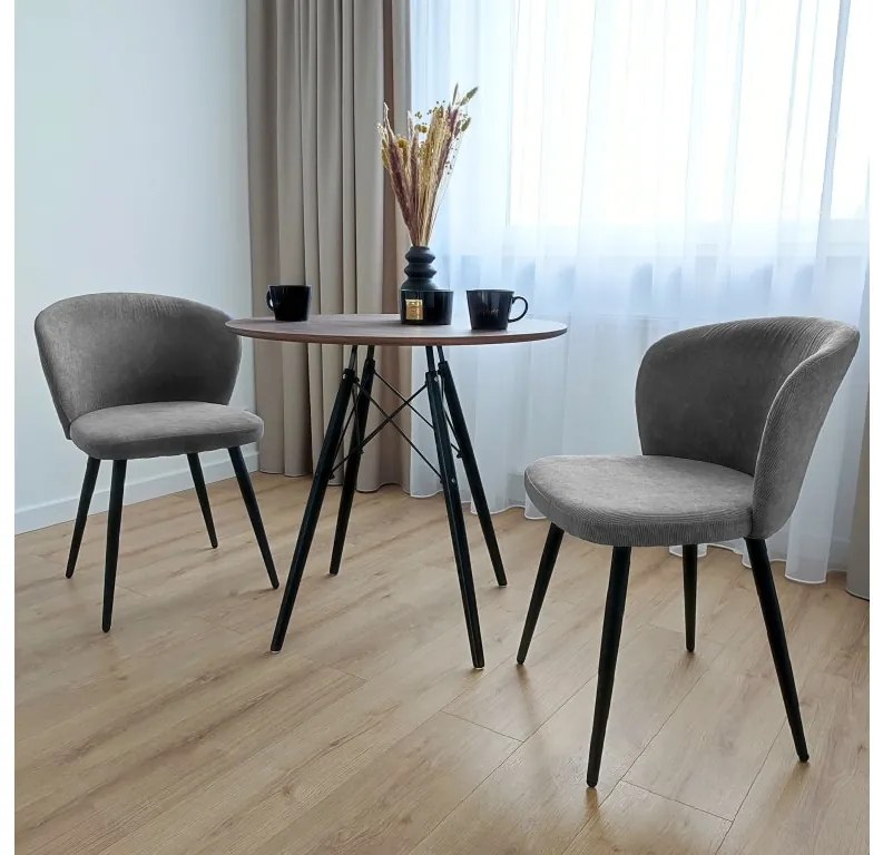 KROSBY menčestrové kreslo sivé