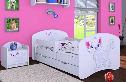 MAXMAX Detská posteľ so zásuvkou 160x80cm MAČIČKA 160x80 pre dievča ÁNO