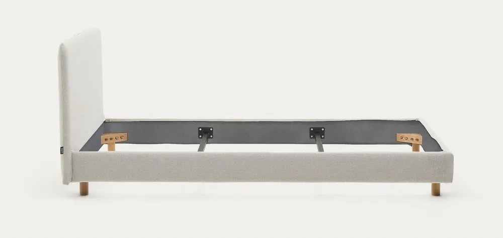 Sivá čalúnená jednolôžková posteľ bez roštu 90x200 cm Valma – Kave Home