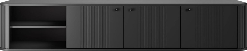 Závesná TV skrinka Vespera 3D 187 cm - čierna