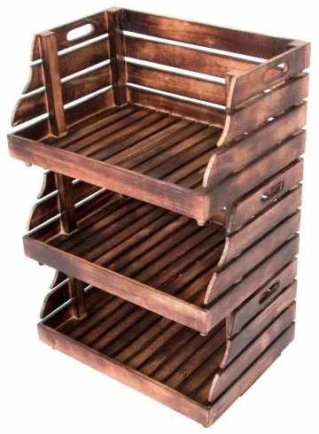 Divero 60220 Sada stohovateľných bedničiek 3 ks - 49 x 35 cm