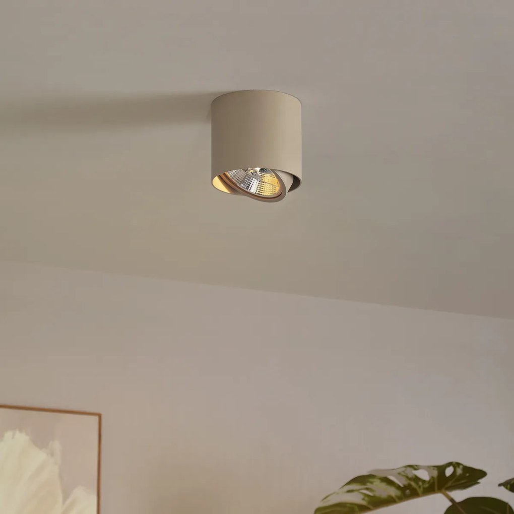 Moderne plafondspot taupe GU10 AR111 kantelbaar - Impact