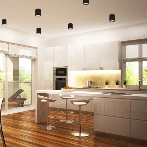 LED Stropné svietidlo JUPITER 1xE27/6W/230V 120x98 mm čierna