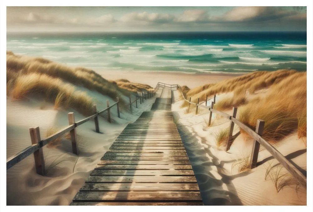 Obraz piesočné duny a morský horizont
