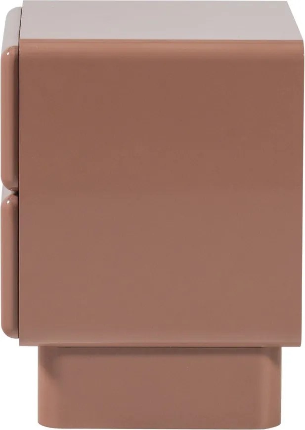 Ružový lesklý nočný stolík Lustra – WOOOD