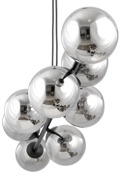 Luster na lanku ROSSI 6xE14/10W/230V čierna/šedá