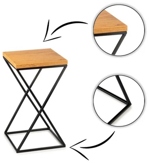 Stojan na kvety LOFT 40x24 cm čierna/hnedá