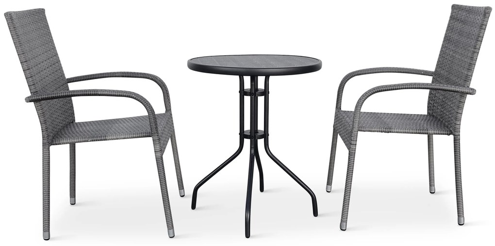 Balkónový set Nina + 2x ratanová stolička Paris PREMIUM