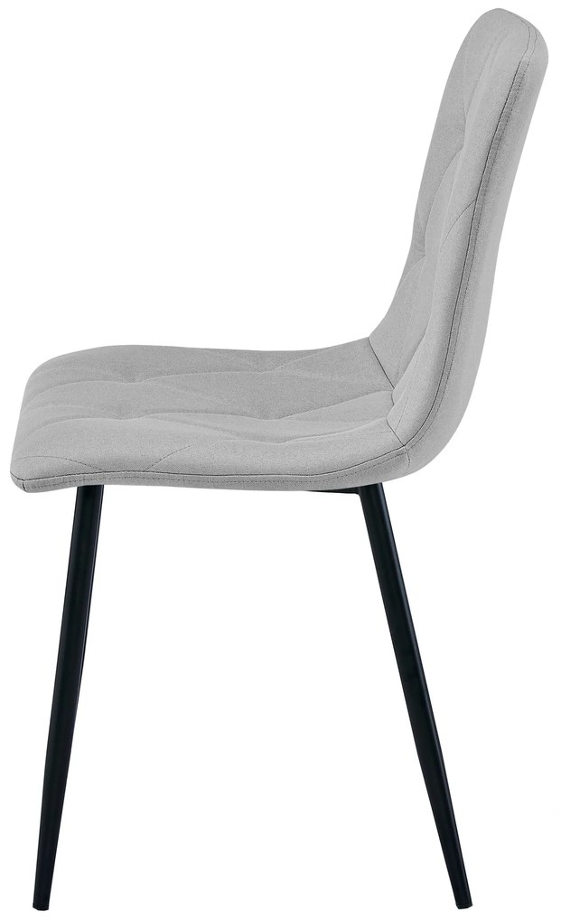 Svetlo sivá jedálenská stolička LIBRA s čiernymi nohami