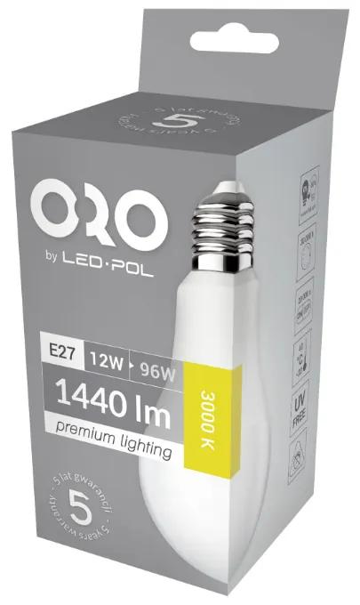 LED žiarovka E27 A60 12W Farba: Teplá biela 3000K