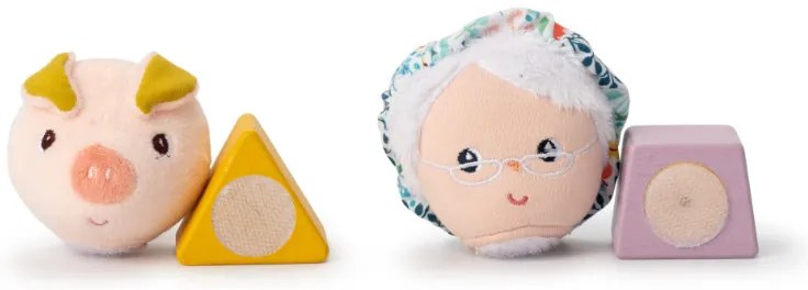 Lilliputiens - ťahací vozík vlk Ľudovít s aktivitami - vkladačka + tvary