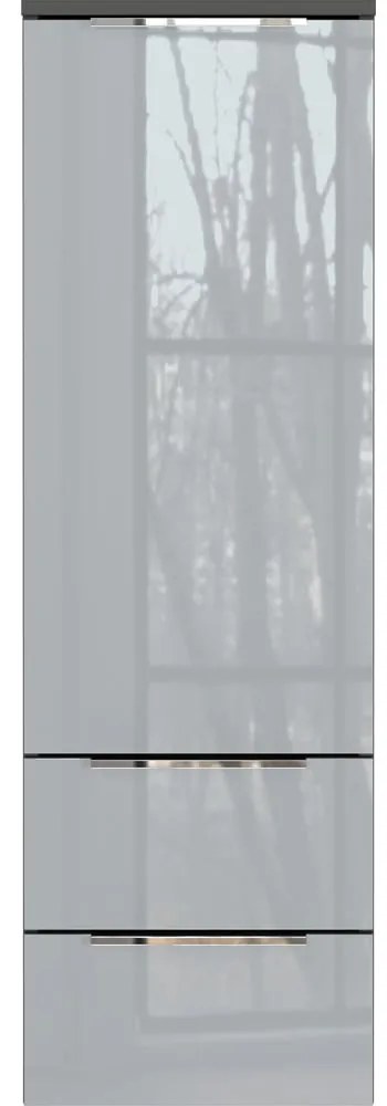 Sivá vysoká závesná kúpeľňová skrinka 36x111 cm Vasio – Germania