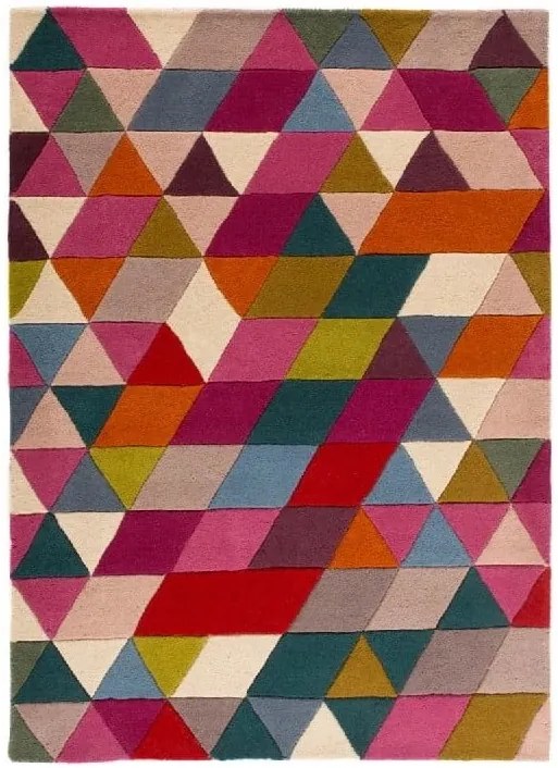 Vlnený koberec Flair Rugs Illusion Prism Pink Triangles, 120 × 170 cm
