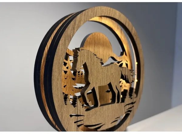 Li-Go 23598/DUB2 - LED stmievateľná stolná dekorácia LED/12W/230V 20x22 cm dub