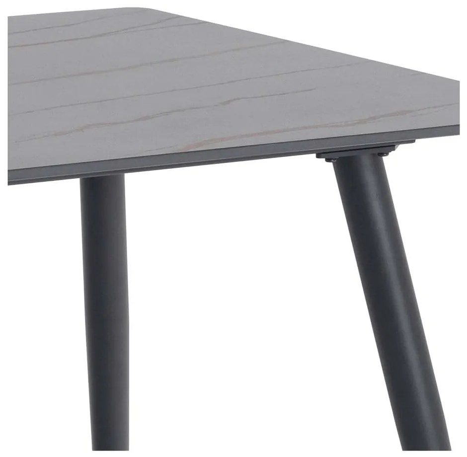 Čierny stôl s keramickou doskou Actona Wicklow, 80 x 140 cm