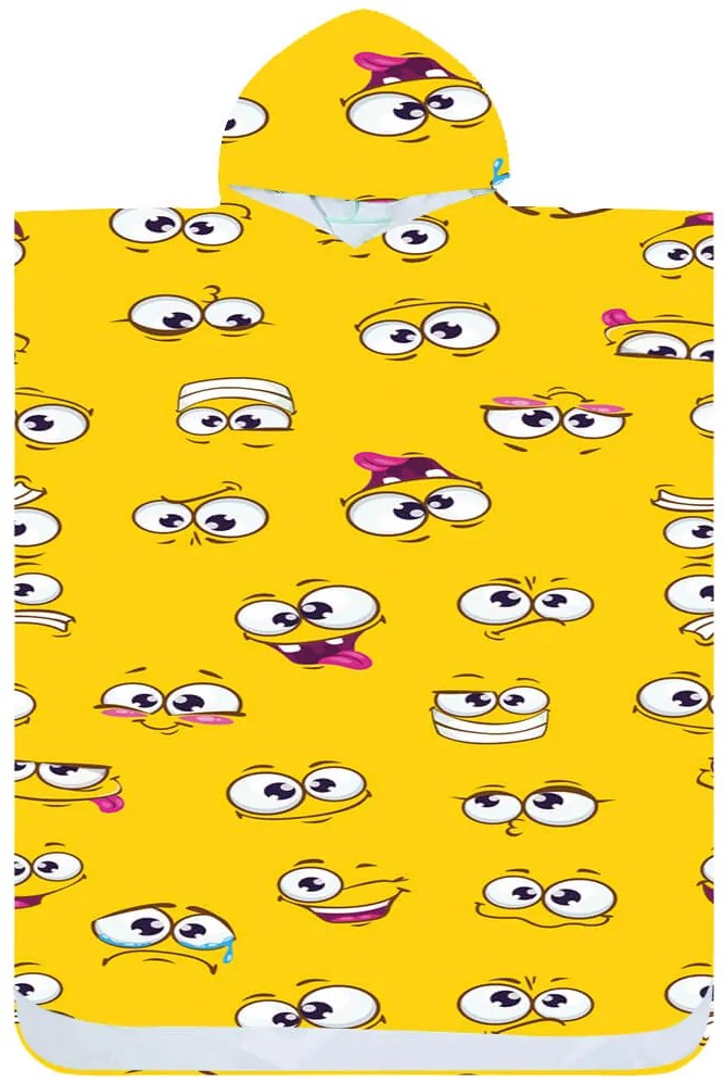 Plážové pončo SMILE žlté 80x145 cm