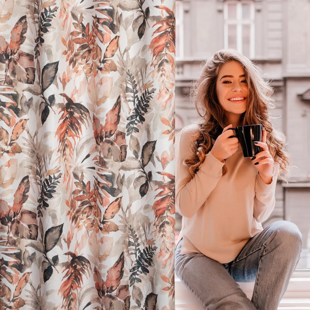 ZÁVES NA KRÚŽKOCH ADELINE 140X250 CM VZOROVANÁ