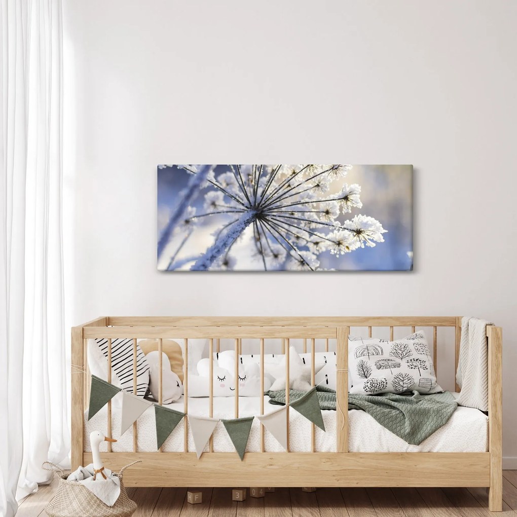 Obraz - Zamrznutý kvet (120x50 cm)