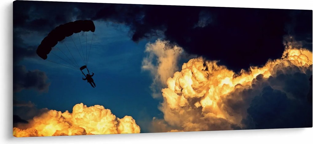 Obraz parašutistu v oblakoch (120x50 cm)