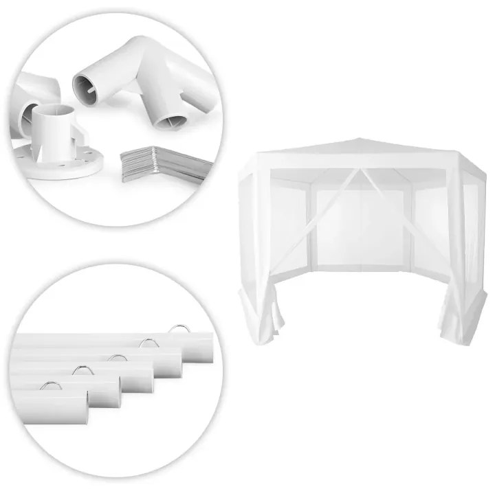 Záhradný altánok s moskytiérou 2 x 2 m biela