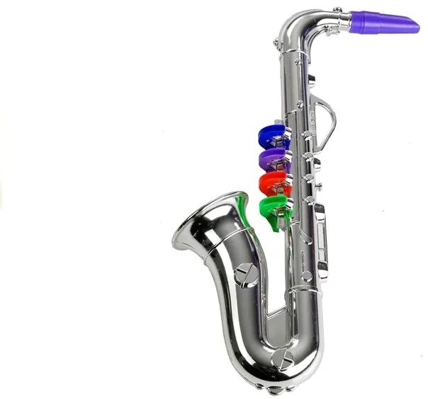 LEAN TOYS Hudobný nástroj saxofón strieborný