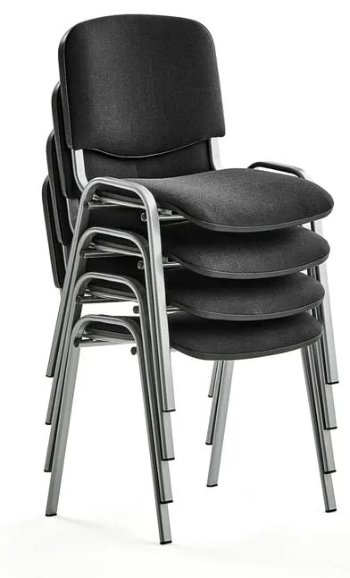 Konferenčná stolička NELSON, 4 ks, čierna, šedá