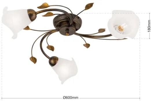 Orion DL 7-788/3 - Prisadený luster SISI 3xE14/40W/230V pr. 60 cm bronz/patina