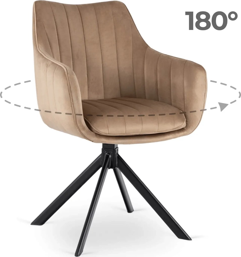 Otočná jedálenská stolička MUMBAI béžová