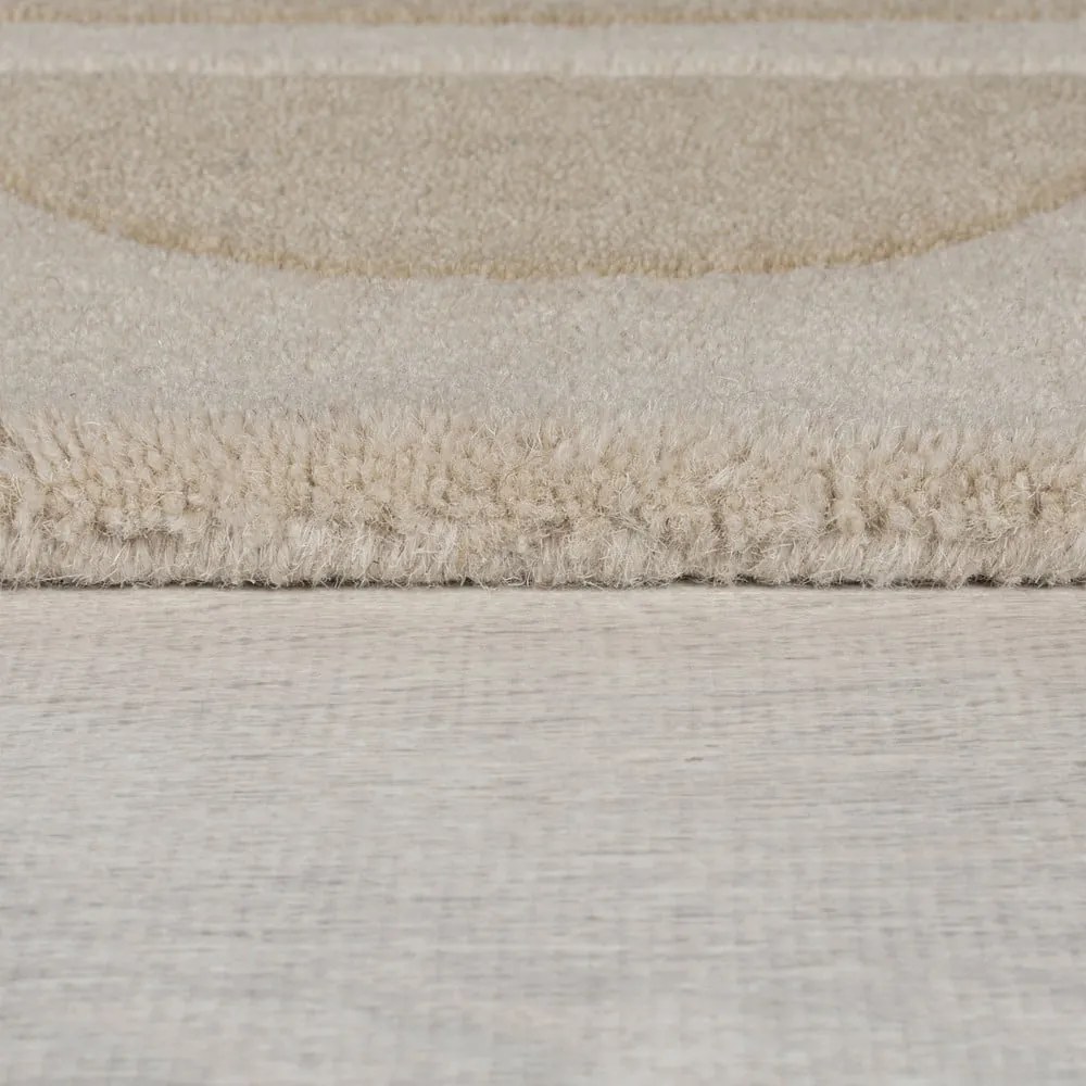 Ručne tkaný vlnený behúň v prírodnej farbe 80x230 cm Lois Scallop – Flair Rugs