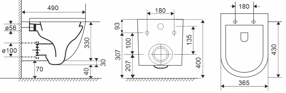 Mereo Mereo, WC závesné kapotované, Smart Flush RIMLESS, 495x360x370, keramické, vr. sedátka CSS113S, MER-VSD82T1