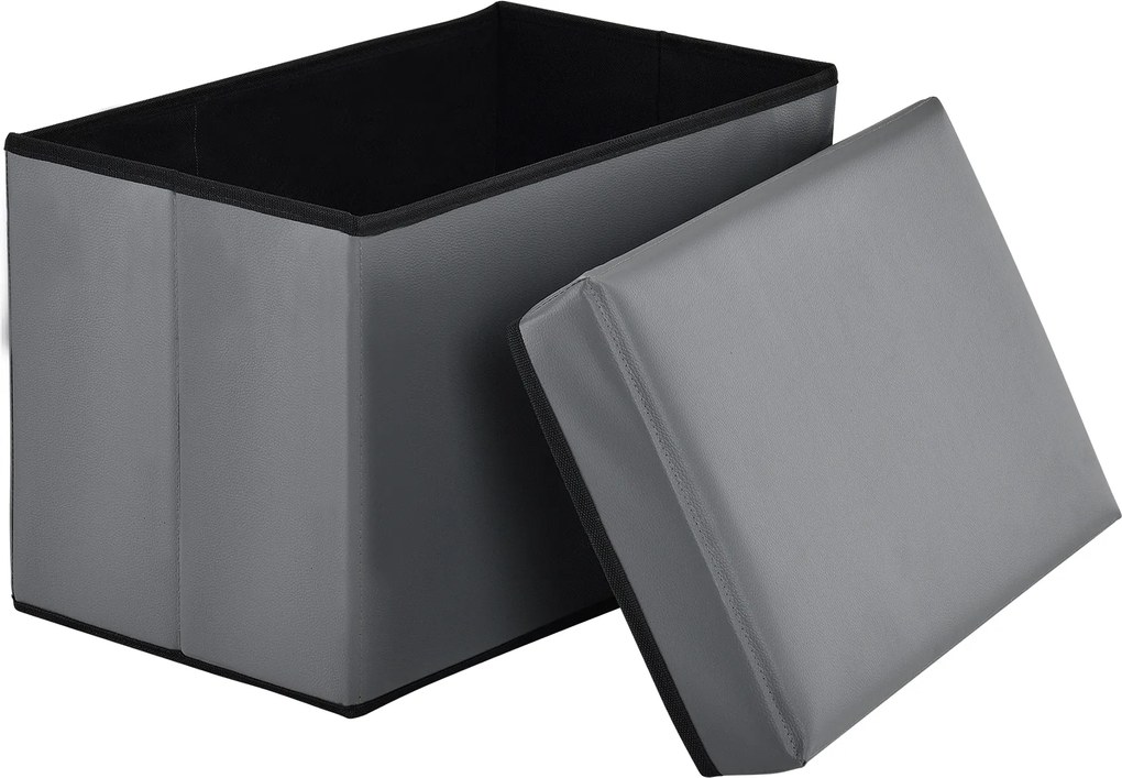 [en.casa]® 2-v-1 Box na sedenie s odkladacím priestorom - 48 x 32 x 32 cm - sivý - XL