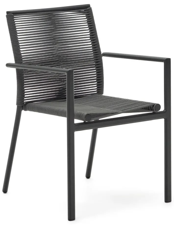 Tmavosivá kovová záhradná stolička Culip – Kave Home